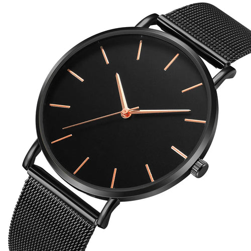 Montre Noire Minuit — Quartz ultrafine