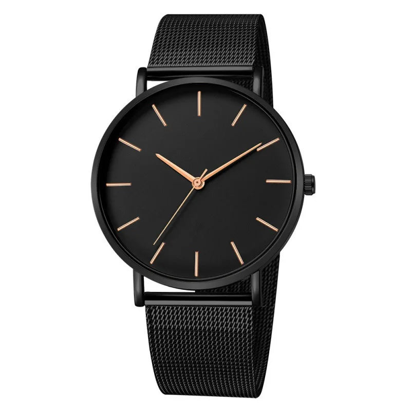 Montre Noire Minuit — Quartz ultrafine